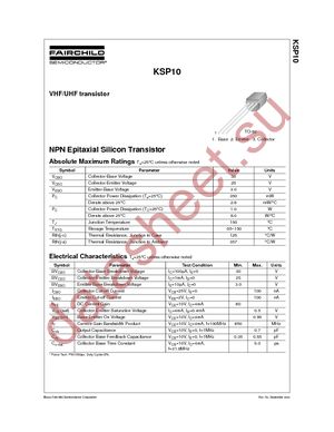 KSP10BU datasheet  
